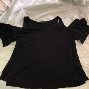 Black no shoulder shirt
